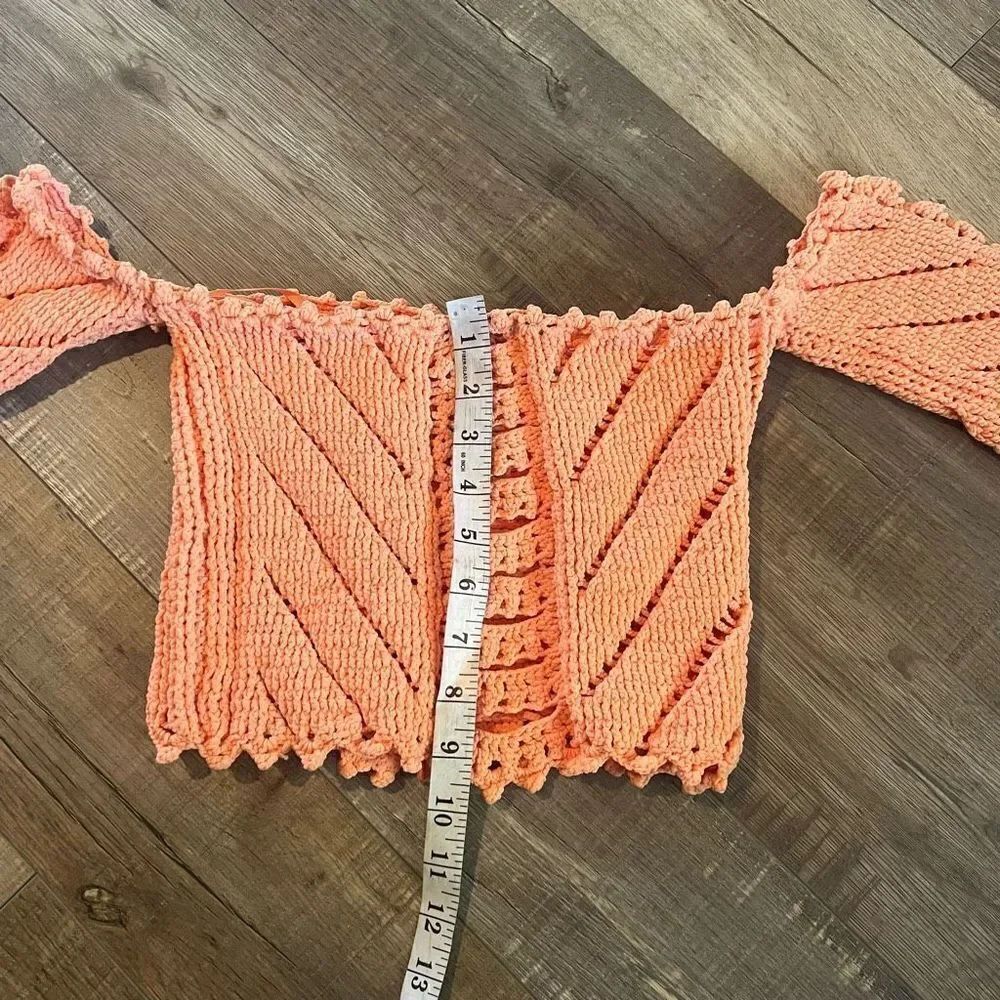Ronny Kobo Catya Crop Top, Coral, Size S - Picture 4 of 9